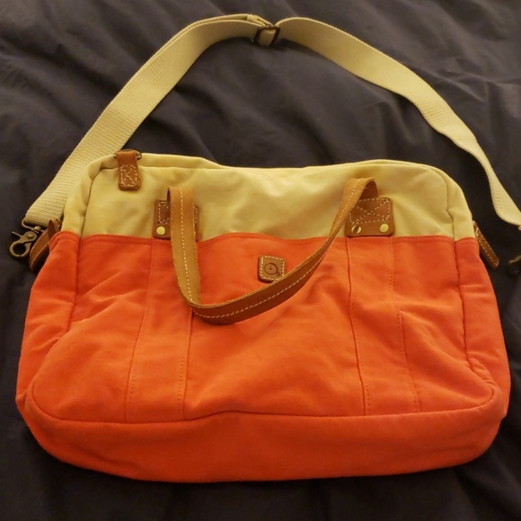 maker & company Handbags - Canvas cream and orange shoulder bag